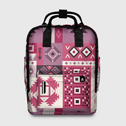 Женский рюкзак Этническая геометрия в розовой палитре