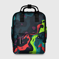 Рюкзак женский Яркий кислотный абстрактный камуфляж, цвет: 3D-принт