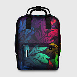 Рюкзак женский Яркие абстрактные листья, цвет: 3D-принт