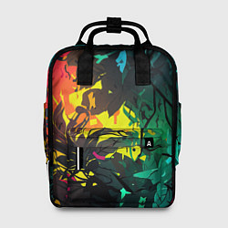 Рюкзак женский Яркие разноцветные абстрактные листья, цвет: 3D-принт