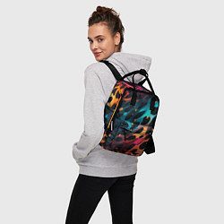 Рюкзак женский Разноцветный леопардовый паттерн, цвет: 3D-принт — фото 2