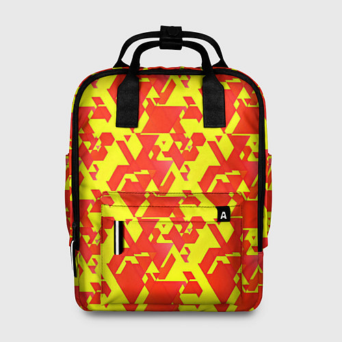 Женский рюкзак Красные фигуры на жёлтом фоне / 3D-принт – фото 1