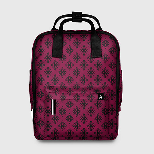 Женский рюкзак Паттерн узоры тёмно-розовый / 3D-принт – фото 1