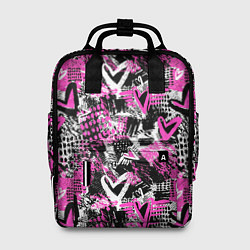 Рюкзак женский Каракулевые сердечки паттерн, цвет: 3D-принт