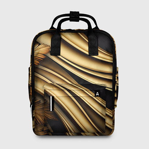 Женский рюкзак Золотая объемная абстракция / 3D-принт – фото 1