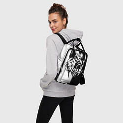 Рюкзак женский Волк чёрно-белый, цвет: 3D-принт — фото 2