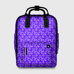 Рюкзак женский Паттерн маленькие сердечки фиолетовый, цвет: 3D-принт