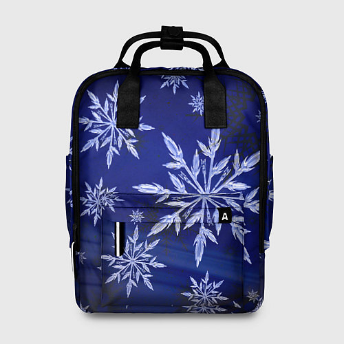 Женский рюкзак Зима и снежинки / 3D-принт – фото 1