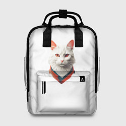 Рюкзак женский Белый кот от ai, цвет: 3D-принт