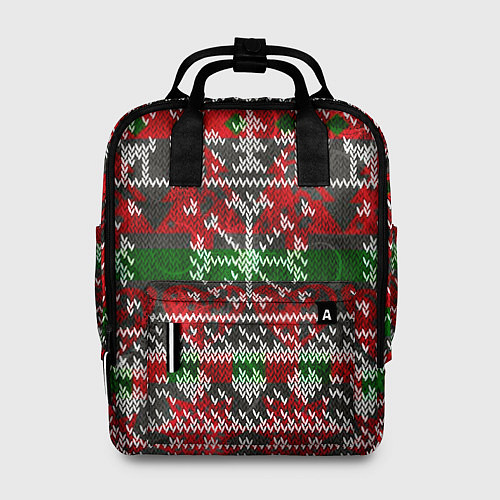 Женский рюкзак Вязанный орнамент узор / 3D-принт – фото 1