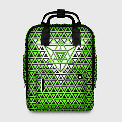 Женский рюкзак Зелёные и чёрные треугольники