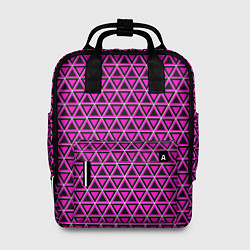 Рюкзак женский Розовые и чёрные треугольники, цвет: 3D-принт