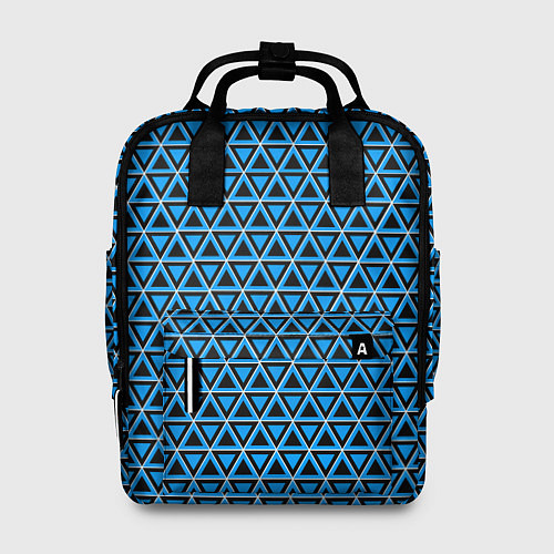 Женский рюкзак Синие и чёрные треугольники / 3D-принт – фото 1