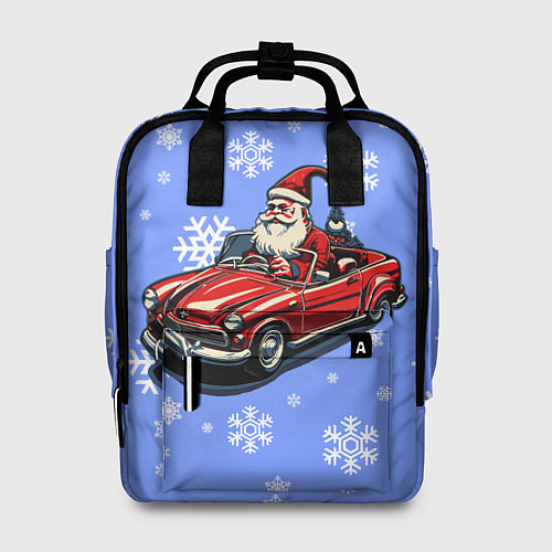 Женский рюкзак Дед Мороз едет на машине / 3D-принт – фото 1