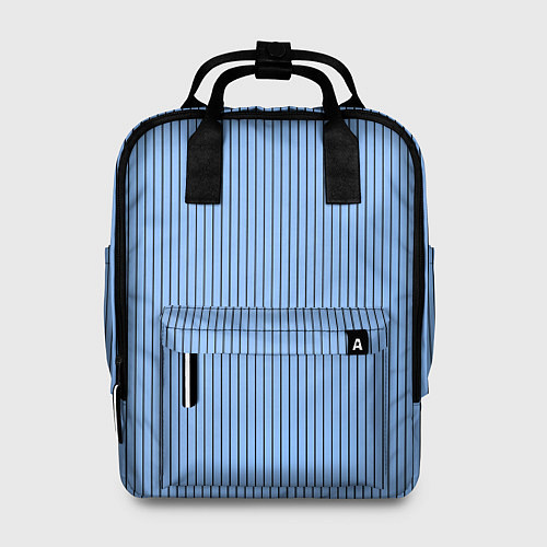 Женский рюкзак Строгий небесно-голубой в полоску / 3D-принт – фото 1