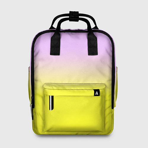 Женский рюкзак Бледно-розовый и ярко-желтый градиент / 3D-принт – фото 1