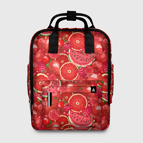 Женский рюкзак Красные фрукты и ягоды / 3D-принт – фото 1