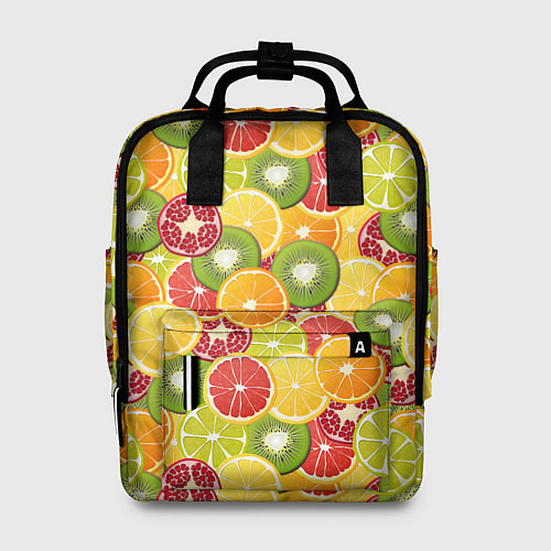 Женский рюкзак Фон с экзотическими фруктами / 3D-принт – фото 1