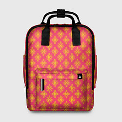 Рюкзак женский Красно-жёлтый узоры, цвет: 3D-принт