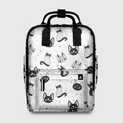 Рюкзак женский Черно-белые магические котики - паттерн, цвет: 3D-принт