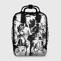 Рюкзак женский Истребитель демонов черно белый постер, цвет: 3D-принт