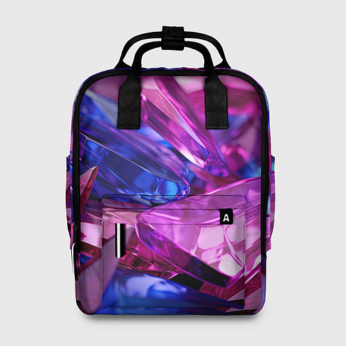 Женский рюкзак Розовые и синие битые стекла / 3D-принт – фото 1