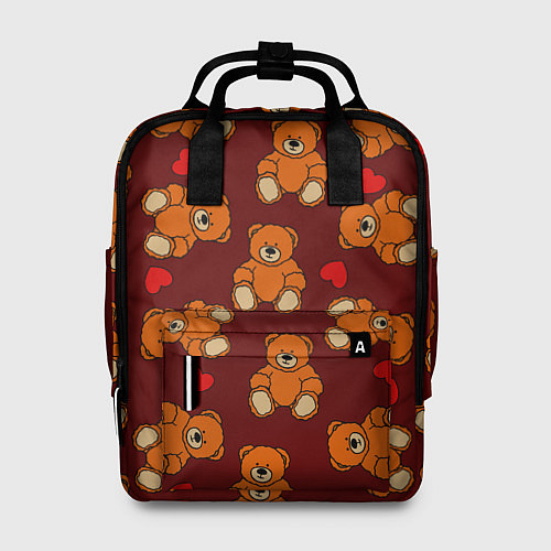 Женский рюкзак Игрушечные влюбленные мишки и сердца / 3D-принт – фото 1