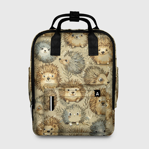 Женский рюкзак Паттерн лесной ежик / 3D-принт – фото 1