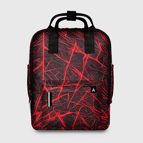Женский рюкзак Красная паутина на чёрном фоне / 3D-принт – фото 1