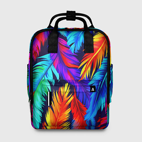 Женский рюкзак Яркие перья птицы колибри / 3D-принт – фото 1