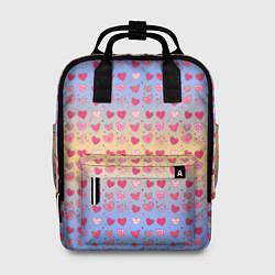 Рюкзак женский Много сердечек, цвет: 3D-принт