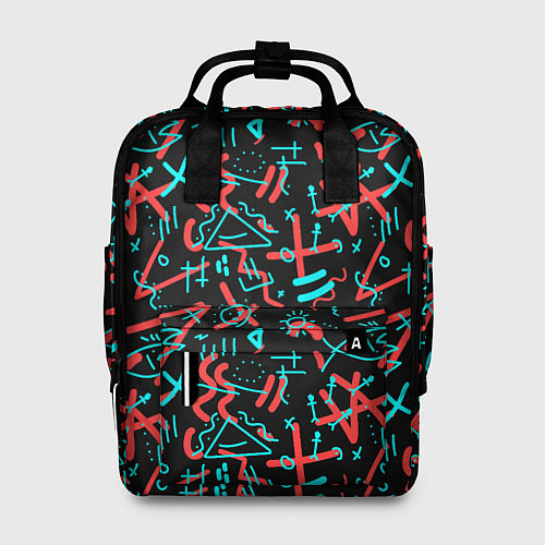 Женский рюкзак Цветные геометрические каракули / 3D-принт – фото 1