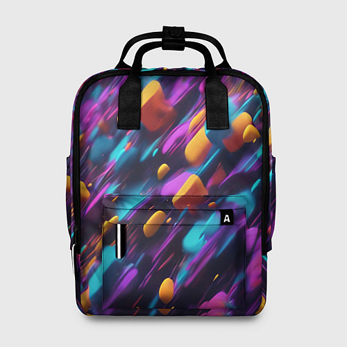 Женский рюкзак Полёт цветных частиц - нейросеть / 3D-принт – фото 1