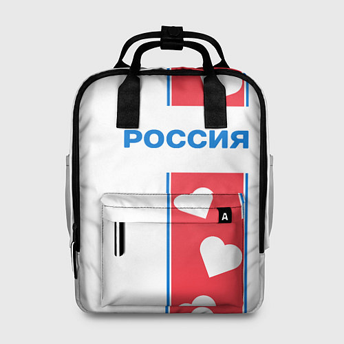 Женский рюкзак Россия с сердечками / 3D-принт – фото 1