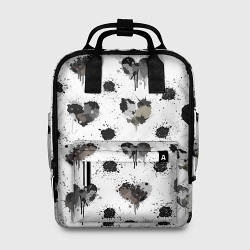 Женский рюкзак Брызги и капли в форме сердечки / 3D-принт – фото 1