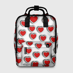 Рюкзак женский Стикеры наклейки сердечки объемные, цвет: 3D-принт