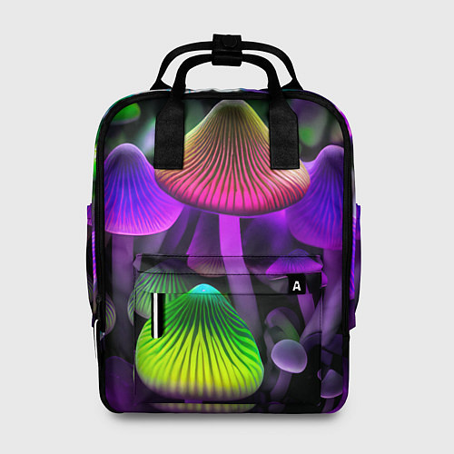 Женский рюкзак Люминесцентные грибы / 3D-принт – фото 1