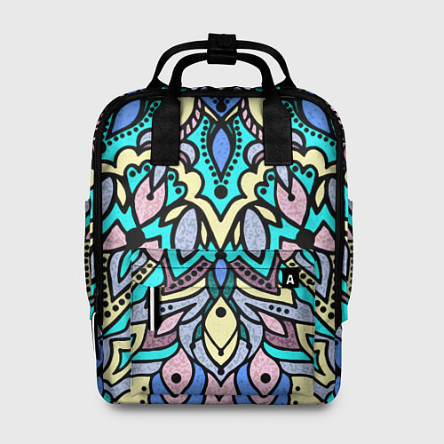 Женский рюкзак Мандала ярко-голубой / 3D-принт – фото 1