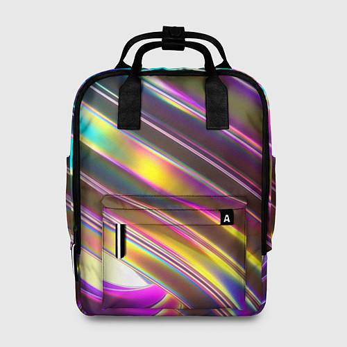 Женский рюкзак Неоновый скрученный металл разноцветный / 3D-принт – фото 1