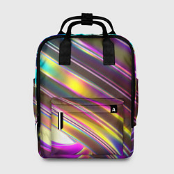 Рюкзак женский Неоновый скрученный металл разноцветный, цвет: 3D-принт