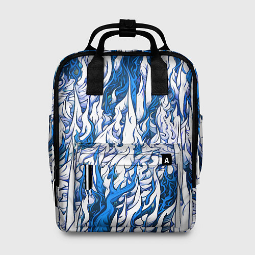 Женский рюкзак Белый и синий узор / 3D-принт – фото 1