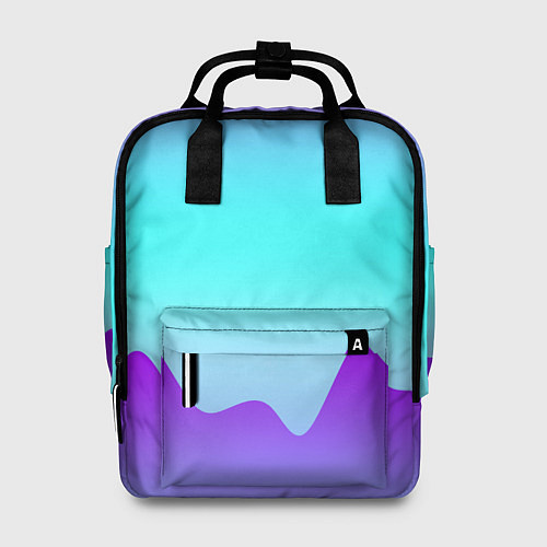 Женский рюкзак Светлый градиент с волнистым сиреневым узором / 3D-принт – фото 1