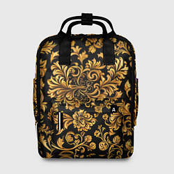 Рюкзак женский Желтые узоры хохломские, цвет: 3D-принт