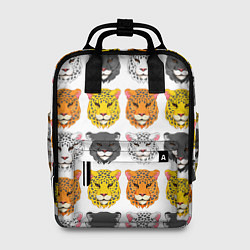 Рюкзак женский Дикие цветные кошки, цвет: 3D-принт