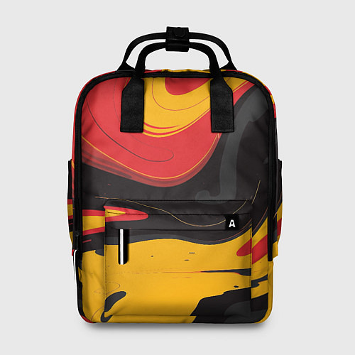 Женский рюкзак Красные желтые оранжевые пятна краски / 3D-принт – фото 1