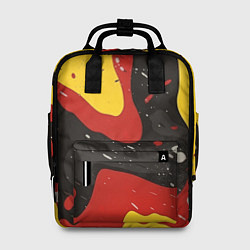 Рюкзак женский Красные желтые оранжевые пятна краски абстракция, цвет: 3D-принт