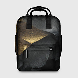 Рюкзак женский Черная текстура с золотистым напылением, цвет: 3D-принт
