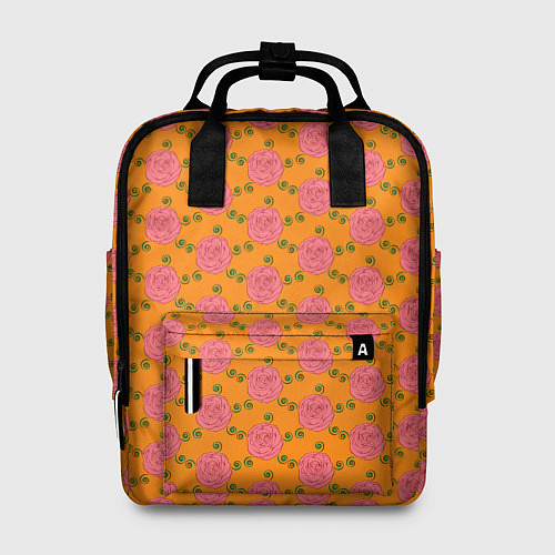 Женский рюкзак Паттерн розы с листиками / 3D-принт – фото 1
