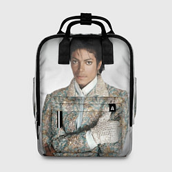 Женский рюкзак Майкл Джексон в серебряном костюме