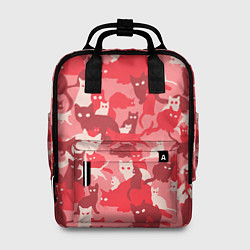 Рюкзак женский Розовый кошачий комуфляж, цвет: 3D-принт